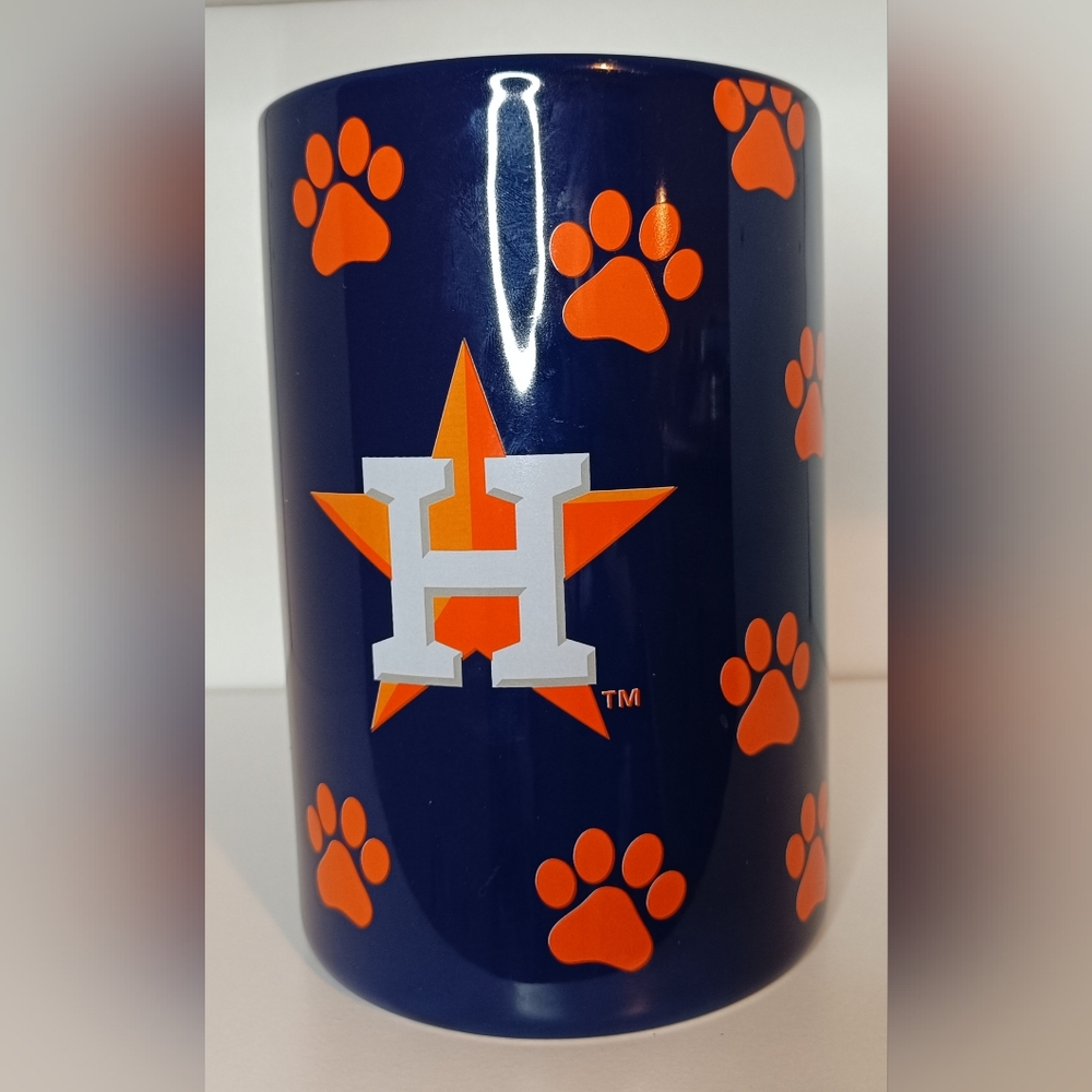 Houston Astros Paws Kitchen Utensils Holder MLB Baseball Pets Cat Dog Storage